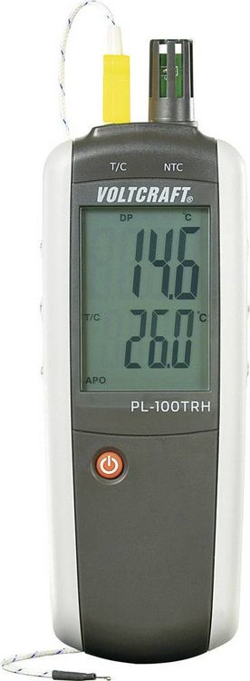 Produktbild: Luftfeuchtemessger&auml;t (Hygrometer) VOLTCRAFT PL-100TRH 0 % rF 100 % rF -200 &deg;C +1372 &deg;C kalibriert: Werksstandard (ohne Zertifikat)
