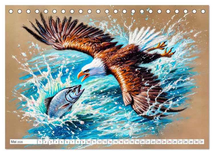 Produktbild: Der Ruf des Adlers - Majest&auml;tischer K&ouml;nig der L&uuml;fte in Aktion (Tischkalender 2026 DIN A5 quer), CALVENDO Monatskalender