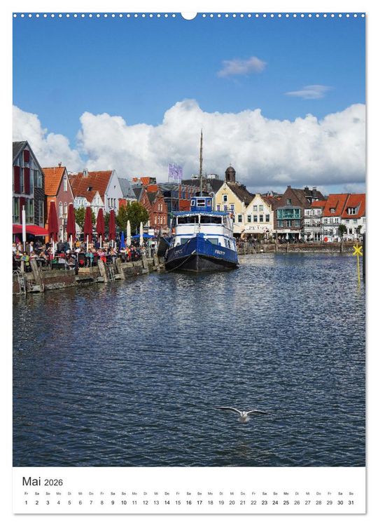 Produktbild: Husum - graue Stadt am Meer (hochwertiger Premium Wandkalender 2026 DIN A2 hoch), Kunstdruck in Hochglanz