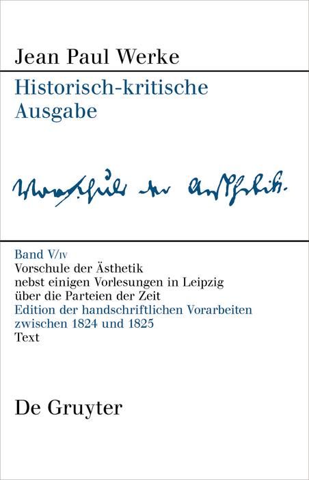 Produktbild: Vorschule der Aesthetik