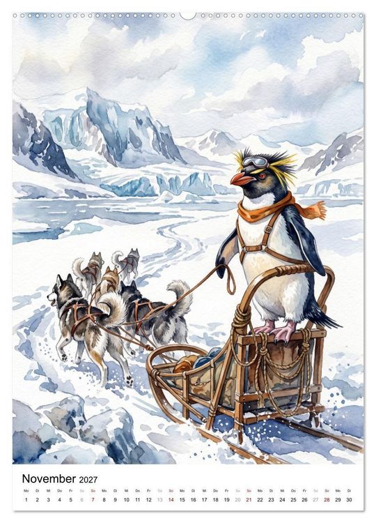 Produktbild: Coole Pinguine (Wandkalender 2027 DIN A2 hoch), CALVENDO Monatskalender