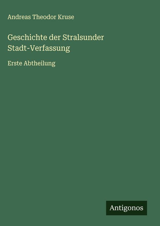 Produktbild: Geschichte der Stralsunder Stadt-Verfassung