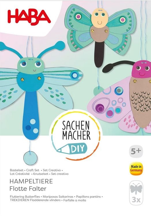 Produktbild: HABA 2013219 - SachenMacher DIY: Hampeltiere Flotte Falter, Schmetterlinge, Bastelset