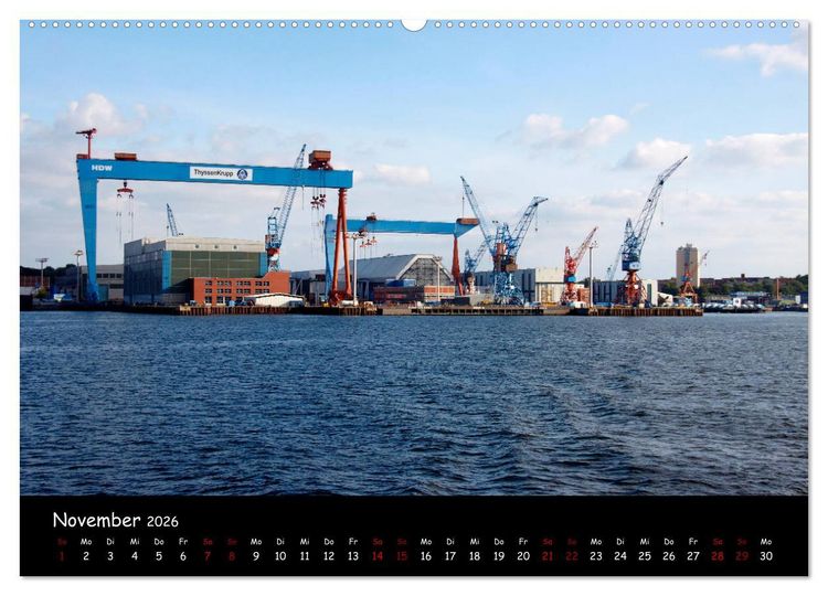 Produktbild: Kiel - Stadt an der F&ouml;rde (hochwertiger Premium Wandkalender 2026 DIN A2 quer), Kunstdruck in Hochglanz