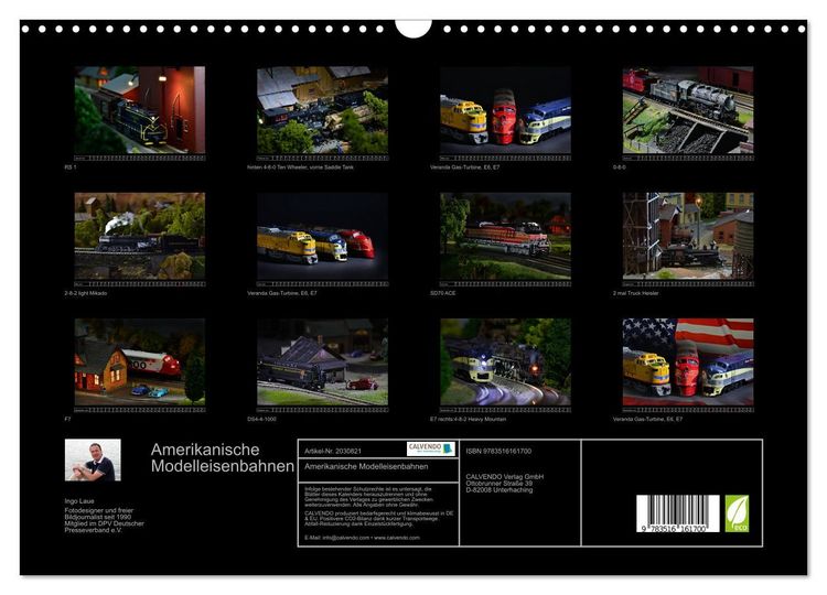 Produktbild: Amerikanische Modelleisenbahnen (Wandkalender 2026 DIN A3 quer), CALVENDO Monatskalender