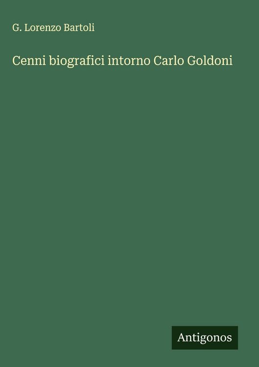 Produktbild: Cenni biografici intorno Carlo Goldoni