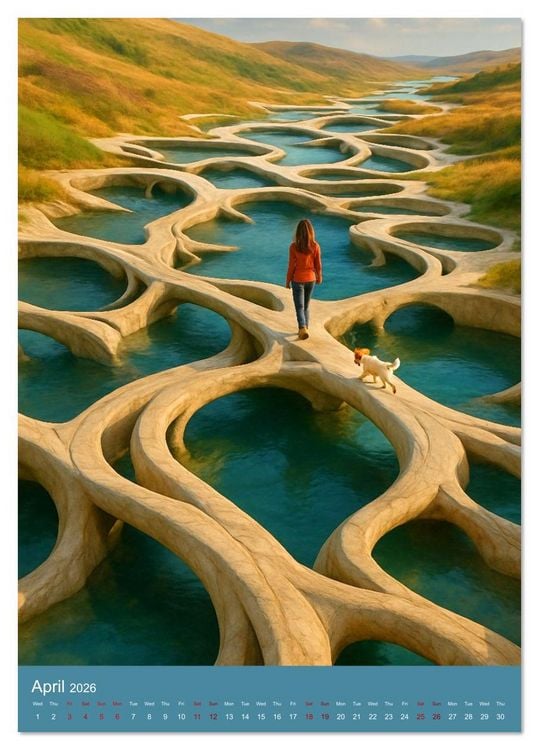 Produktbild: Paths like Escher (Desk Calendar 2026 DIN A5 portrait), CALVENDO 12 Month DeskCalendar