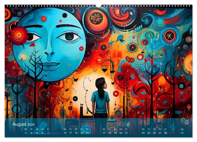Produktbild: Vision&auml;re Leinwand: Kreative Symbole f&uuml;r Tr&auml;ume und Visionen (hochwertiger Premium Wandkalender 2026 DIN A2 quer), Kunstdruck in Hochglanz
