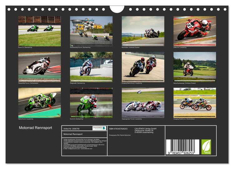 Produktbild: Motorrad Rennsport (Wandkalender 2026 DIN A4 quer), CALVENDO Monatskalender