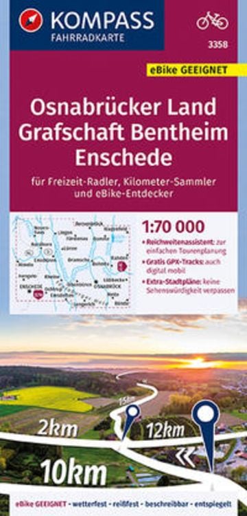 Bild vom Artikel KOMPASS Fahrradkarte 3358 Osnabrücker Land, Grafschaft Bentheim, Enschede 1:70.000 vom Autor Kompass-Karten GmbH