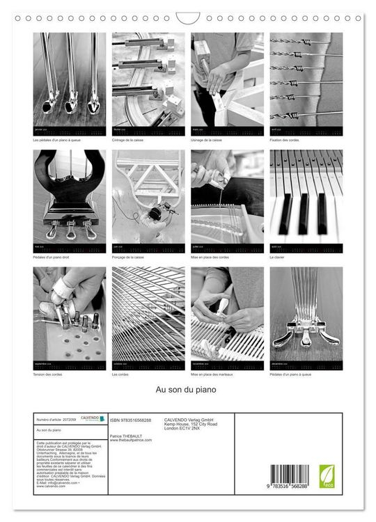 Produktbild: Au son du piano (Calendrier mural 2026 DIN A3 horizontal), CALVENDO calendrier mensuel