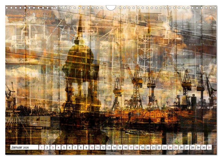 Produktbild: Hamburger GoldArt (Wandkalender 2026 DIN A3 quer), CALVENDO Monatskalender