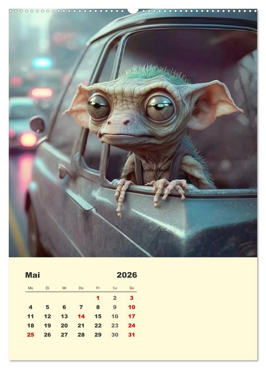 Produktbild: Kleine Gangster. Lustige Monster im Alltag (hochwertiger Premium Wandkalender 2026 DIN A2 hoch), Kunstdruck in Hochglanz