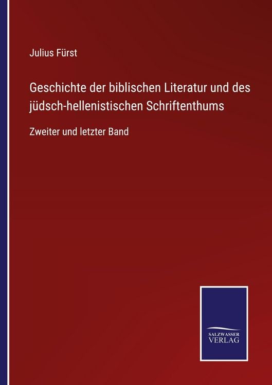Produktbild: Geschichte der biblischen Literatur und des j&uuml;dsch-hellenistischen Schriftenthums