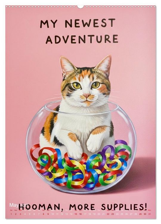 Produktbild: CATitude A YEAR OF CAT LIFE (High Quality Premium Wall Calendar 2027 DIN A2 portrait),CALVENDO 12 Month Wall Calendar