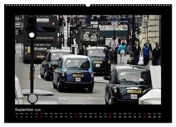 Produktbild: Taxis in London / UK-Version (High Quality Premium Wall Calendar 2026 DIN A2 landscape),CALVENDO 12 Month Wall Calendar