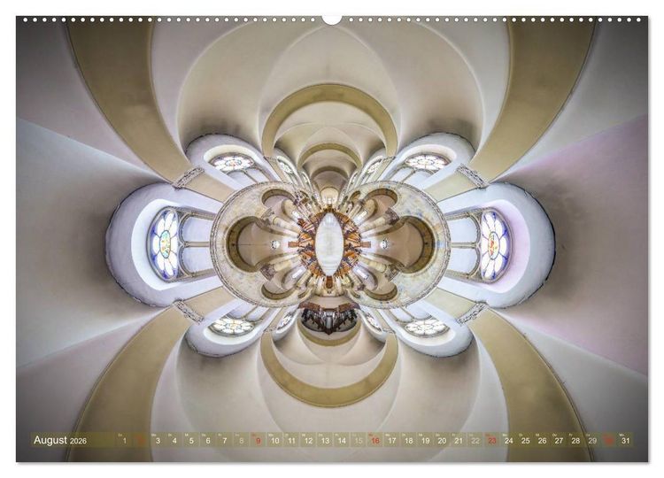 Produktbild: G&ouml;ttliche Projektionen - Kirchenpanoramen (hochwertiger Premium Wandkalender 2026 DIN A2 quer), Kunstdruck in Hochglanz