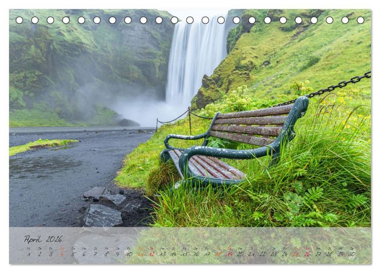 Produktbild: Naturwunder in Island (Tischkalender 2026 DIN A5 quer), CALVENDO Monatskalender
