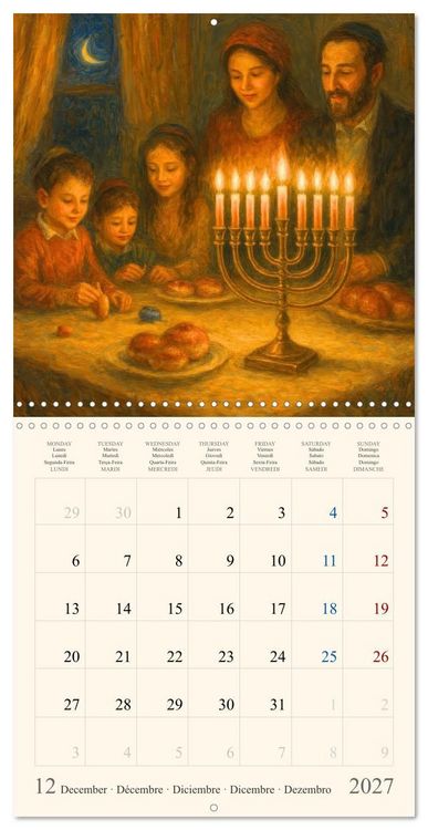 Produktbild: A Year of Jewish Life &ndash; Festivals and Traditions (Wall Calendar 2027 12 &times; 12 Inch) CALVENDO 12 Month Wall Calendar