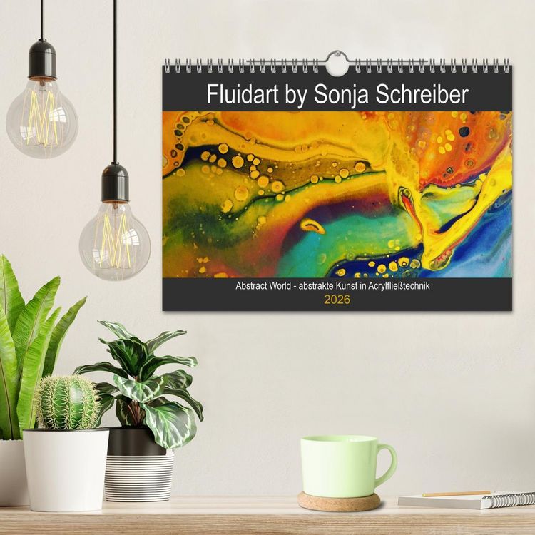 Produktbild: Abstract World - abstrakte Kunst in Acrylflie&szlig;technik (Wandkalender 2026 DIN A4 quer), CALVENDO Monatskalender