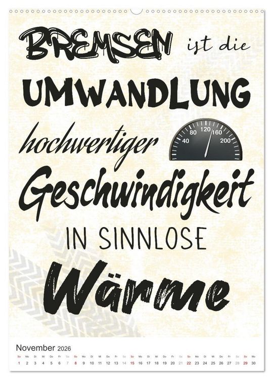 Produktbild: Coole Biker-Spr&uuml;che (Wandkalender 2026 DIN A2 hoch), CALVENDO Monatskalender