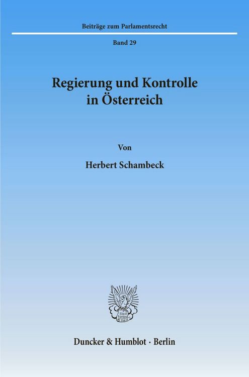 Produktbild: Regierung und Kontrolle in &Ouml;sterreich.