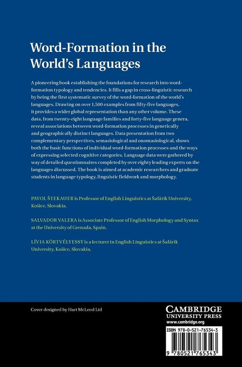 Produktbild: Word-Formation in the World's Languages