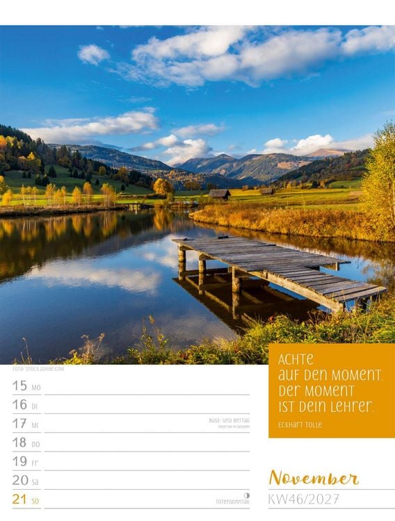 Produktbild: Augenblicke der Achtsamkeit Wochenplaner Kalender 2027