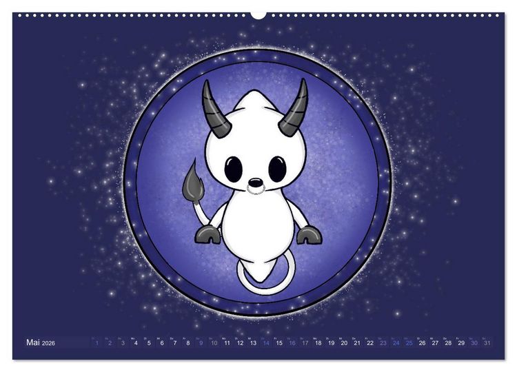 Produktbild: Geister Sternzeichen (hochwertiger Premium Wandkalender 2026 DIN A2 quer), Kunstdruck in Hochglanz