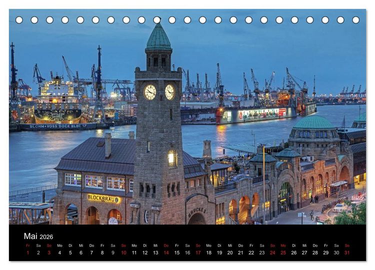 Produktbild: Hamburger Hafen (Tischkalender 2026 DIN A5 quer), CALVENDO Monatskalender