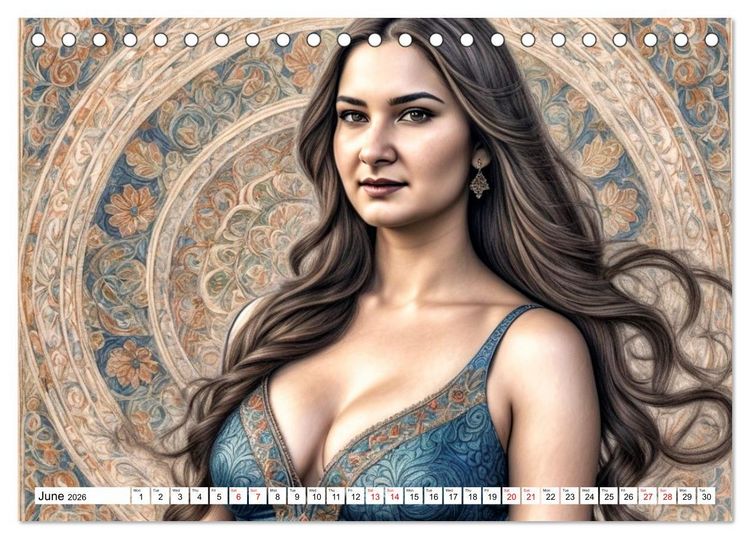 Produktbild: The Muse Moira in Twelve Facets (Desk Calendar 2026 DIN A5 landscape), CALVENDO 12 Month DeskCalendar
