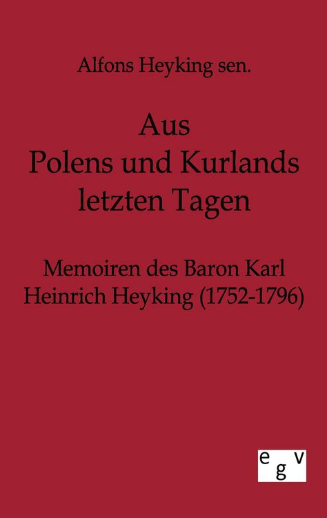 Produktbild: Aus Polens und Kurlands letzten Tagen