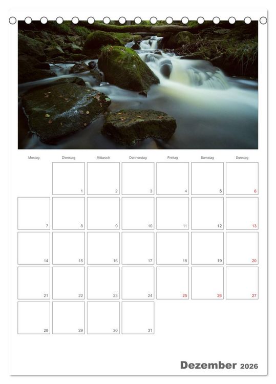 Produktbild: Harzer Wasserwelten (Tischkalender 2026 DIN A5 hoch), CALVENDO Monatskalender
