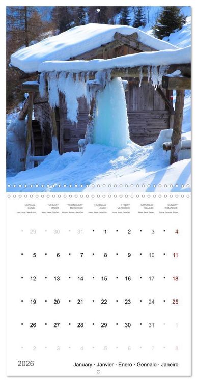 Produktbild: South Tyrol the last mills (Wall Calendar 2026 12 &times; 12 Inch) CALVENDO 12 Month Wall Calendar