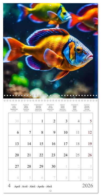 Produktbild: Colourful AI aquariums (Wall Calendar 2026 12 &times; 12 Inch) CALVENDO 12 Month Wall Calendar