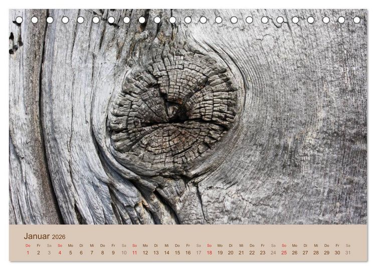 Produktbild: Farben des Holzes (Tischkalender 2026 DIN A5 quer), CALVENDO Monatskalender