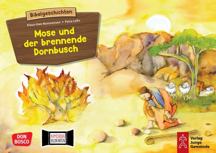 Produktbild: Mose und der brennende Dornbusch. Exodus Teil 4. Kamishibai Bildkartenset.
