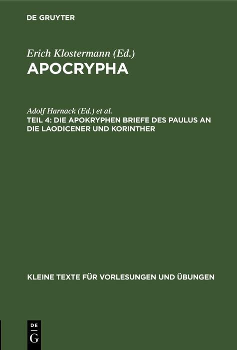 Produktbild: Die apokryphen Briefe des Paulus an die Laodicener und Korinther