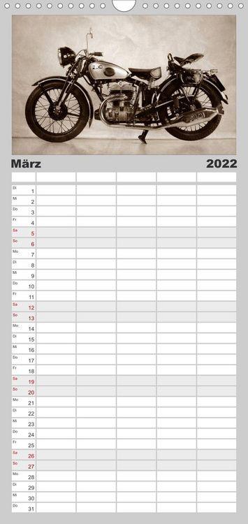 Produktbild: Familienplaner Motorrad Oldtimer aus &Ouml;sterreich (Wandkalender 2022 , 21 cm x 45 cm, hoch)