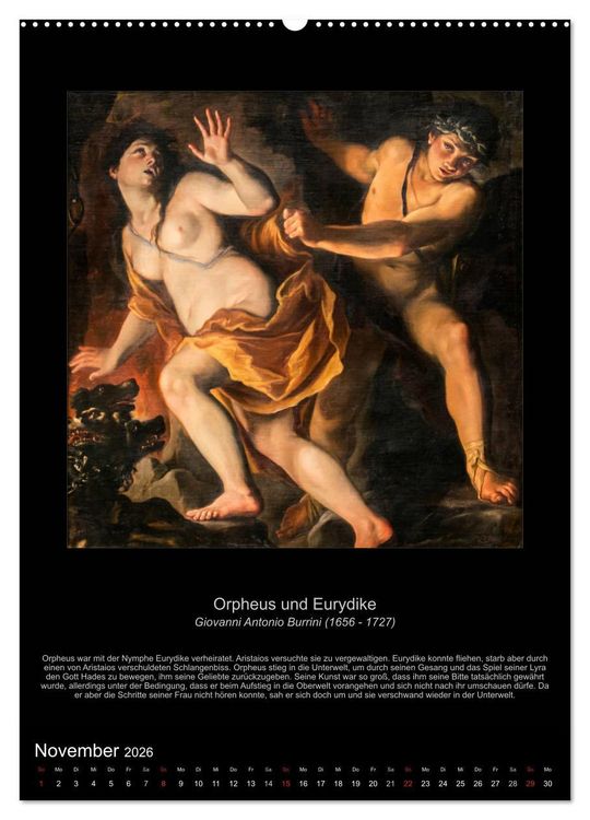 Produktbild: Ovids Metamorphosen - B&uuml;cher der Verwandlungen (hochwertiger Premium Wandkalender 2026 DIN A2 hoch), Kunstdruck in Hochglanz