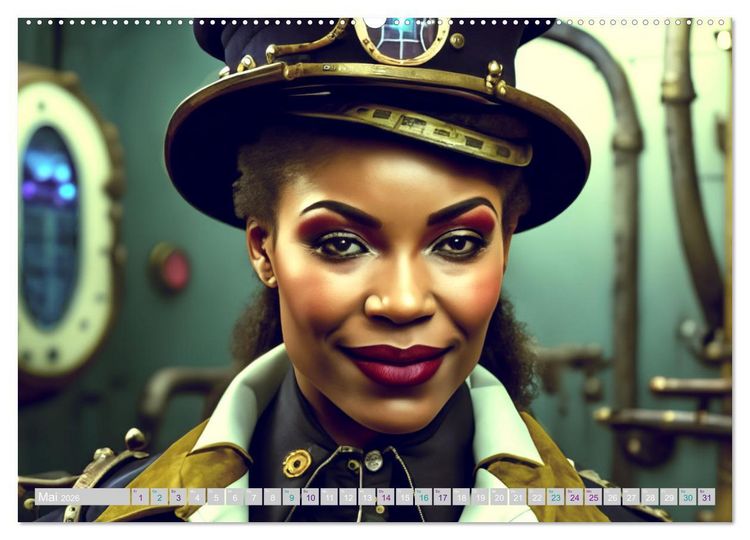 Produktbild: Starke Frauen - Steampunk Lebenswelten (hochwertiger Premium Wandkalender 2026 DIN A2 quer), Kunstdruck in Hochglanz
