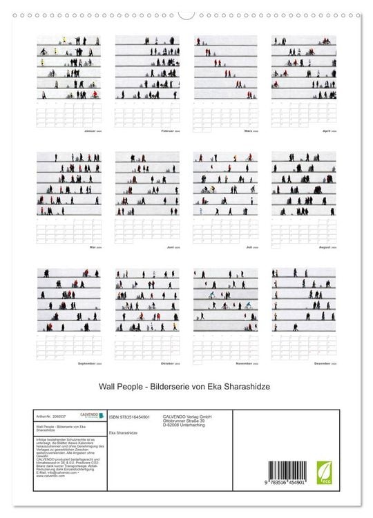 Produktbild: Wall People - Bilderserie von Eka Sharashidze (hochwertiger Premium Wandkalender 2026 DIN A2 hoch), Kunstdruck in Hochglanz