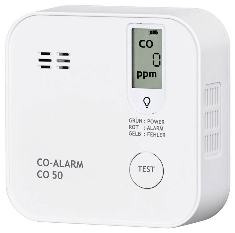 Produktbild: PENTATECH CO50 Kohlenmonoxid-Melder inkl. 10 Jahres-Batterie, mit internem Sensor batteriebetrieben detektiert Kohlenmonoxid