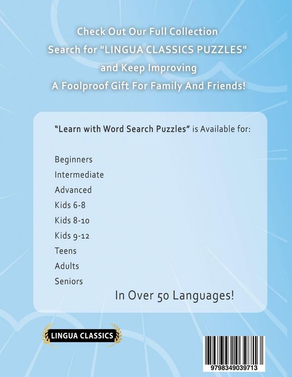 Produktbild: LEARN BOSNIAN WITH WORD SEARCH PUZZLES FOR BEGINNERS - Discover How to Improve Foreign Language Skills with a Fun Vocabulary Builder. Find 2000 Words to Practice at Home - 100 Large Print Puzzle Games - Teaching Material, Study Activity Workbook
