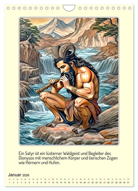 Produktbild: Mythologische Gestalten der griechischen Antike (Wandkalender 2026 DIN A4 hoch), CALVENDO Monatskalender