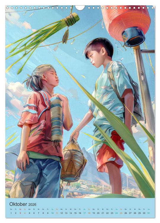 Produktbild: Anim&eacute; asiatisch inspiriert (Wandkalender 2026 DIN A3 hoch), CALVENDO Monatskalender