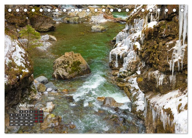 Produktbild: Winterzauber in der Breitachklamm bei Oberstdorf (Tischkalender 2026 DIN A5 quer), CALVENDO Monatskalender