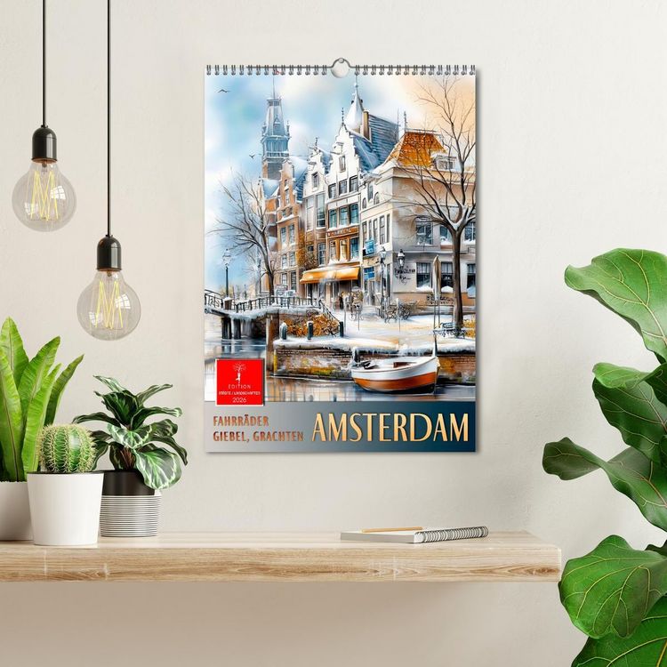 Produktbild: Amsterdam - Fahrr&auml;der, Giebel, Grachten (Wandkalender 2026 DIN A3 hoch), CALVENDO Monatskalender