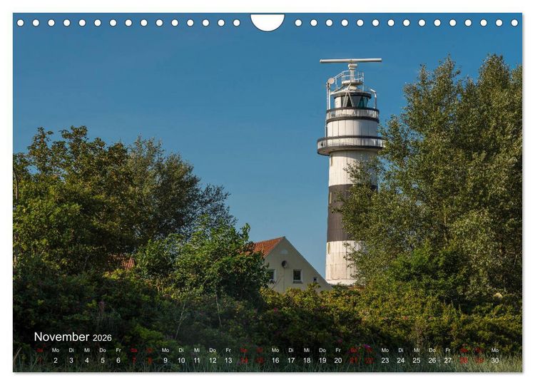 Produktbild: Die sch&ouml;nsten Leuchtt&uuml;rme - Deutsche Ostsee (Wandkalender 2026 DIN A4 quer), CALVENDO Monatskalender