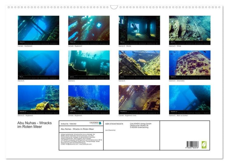 Produktbild: Abu Nuhas - Wracks im Roten Meer (Wandkalender 2026 DIN A2 quer), CALVENDO Monatskalender
